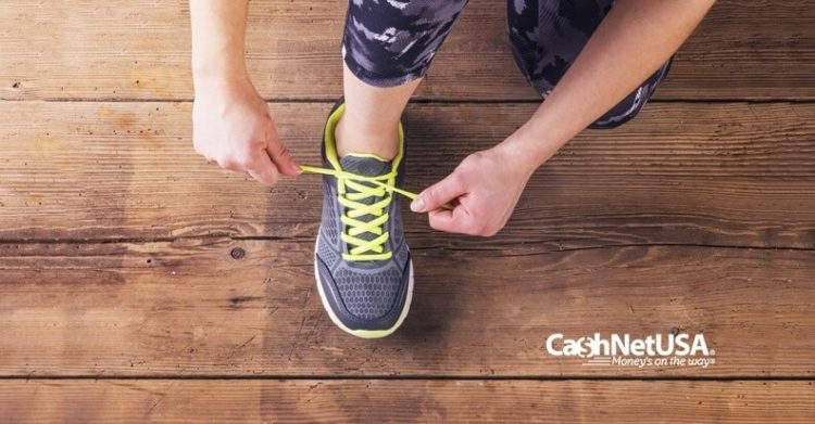 tying shoe