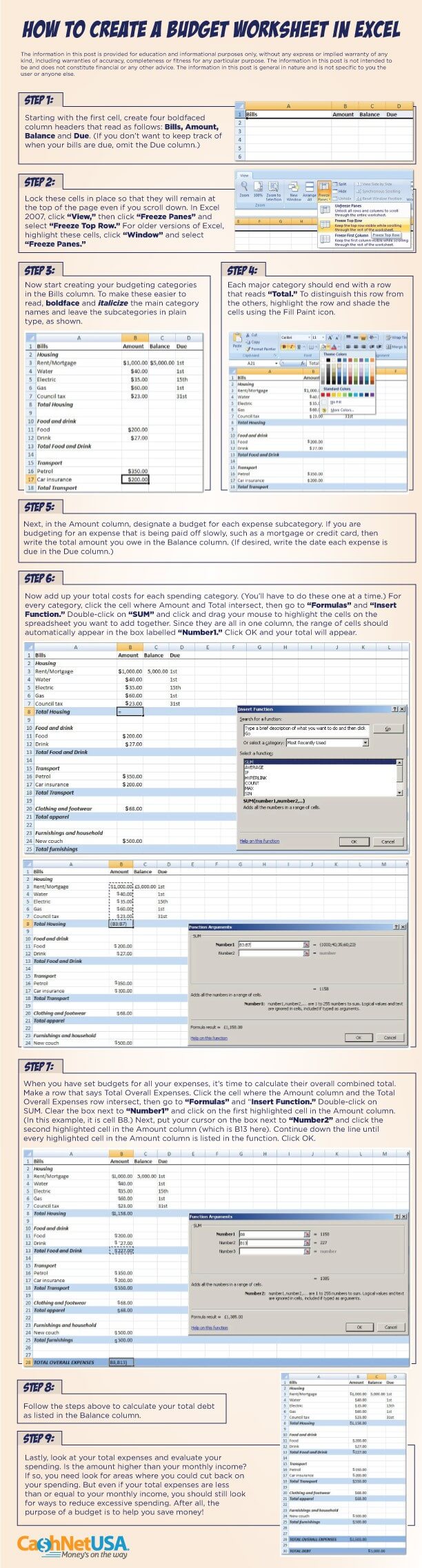How to Create a Budget Worksheet in Excel