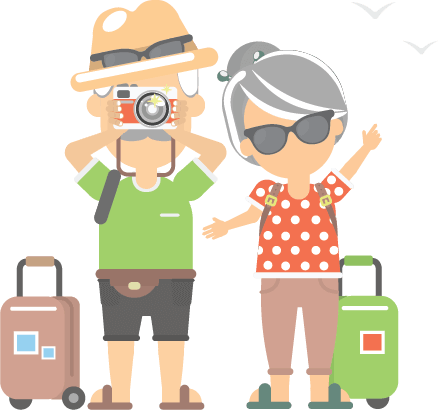retired traveling couple