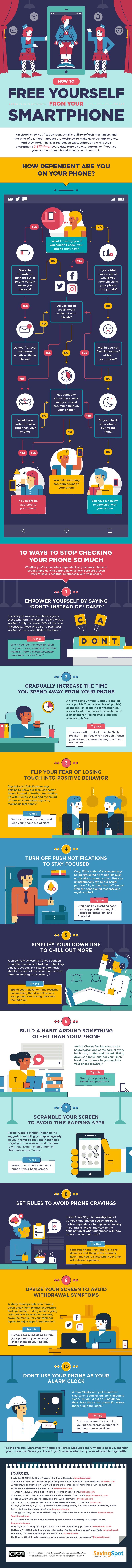 how to free yourself from your smartphone infographic