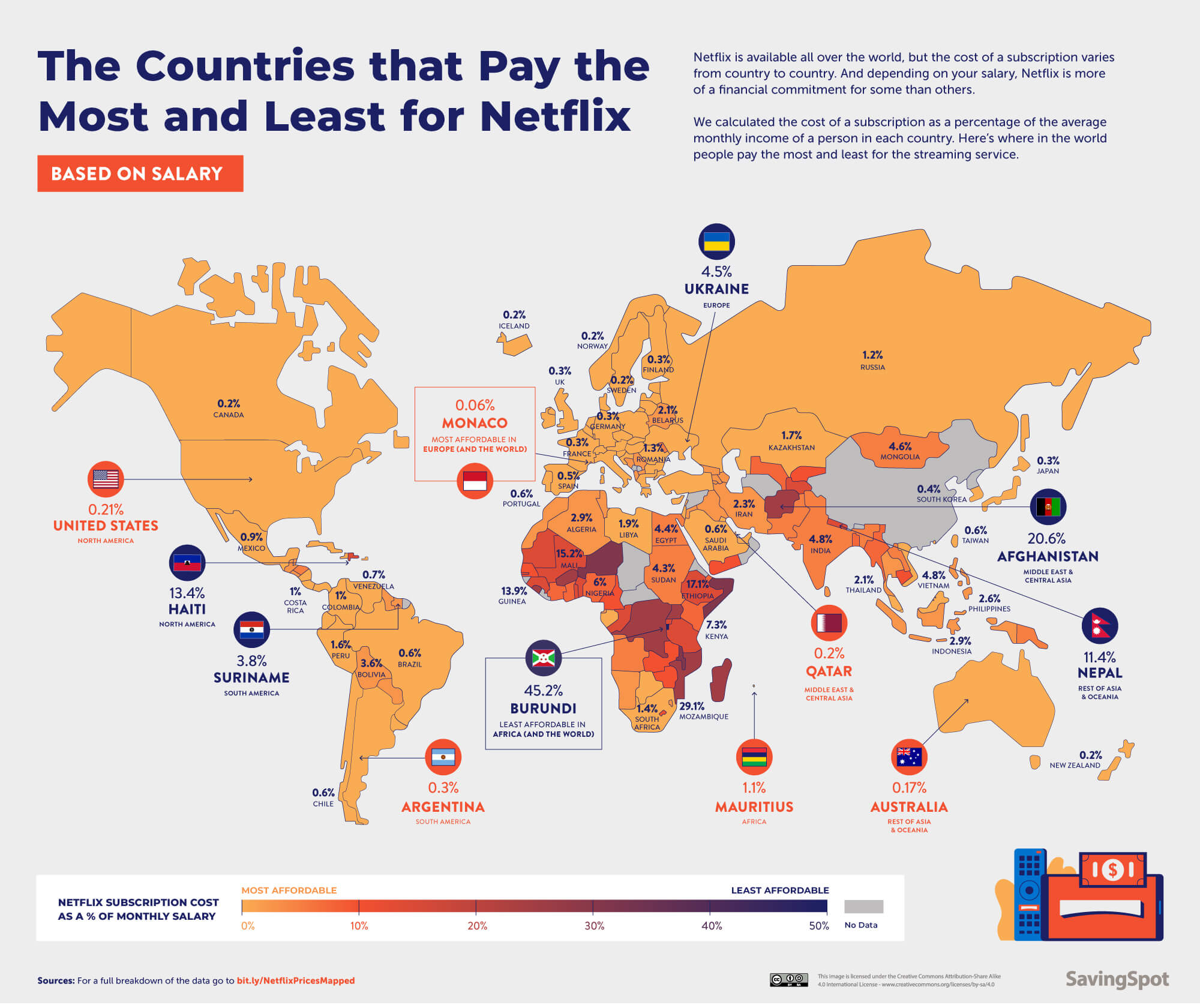Where in the world do you get more Netflix for your salary