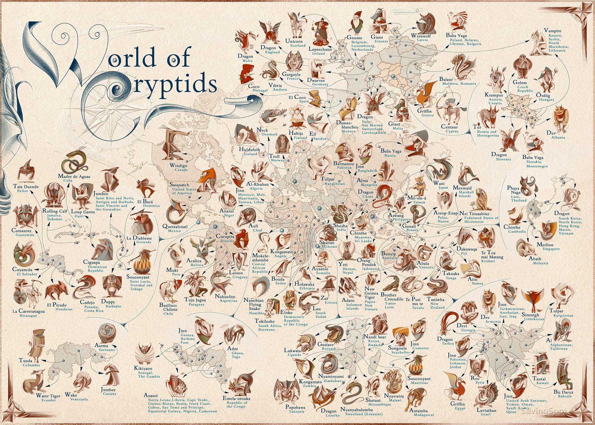 Every Country’s Most Famous Mythical Creature