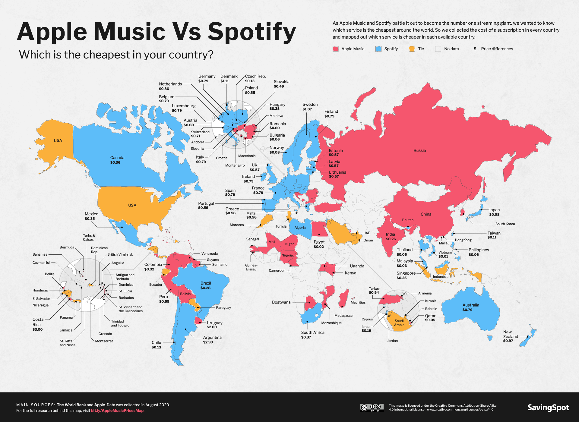 Is Apple Music or Spotify Cheaper Where You Live?
