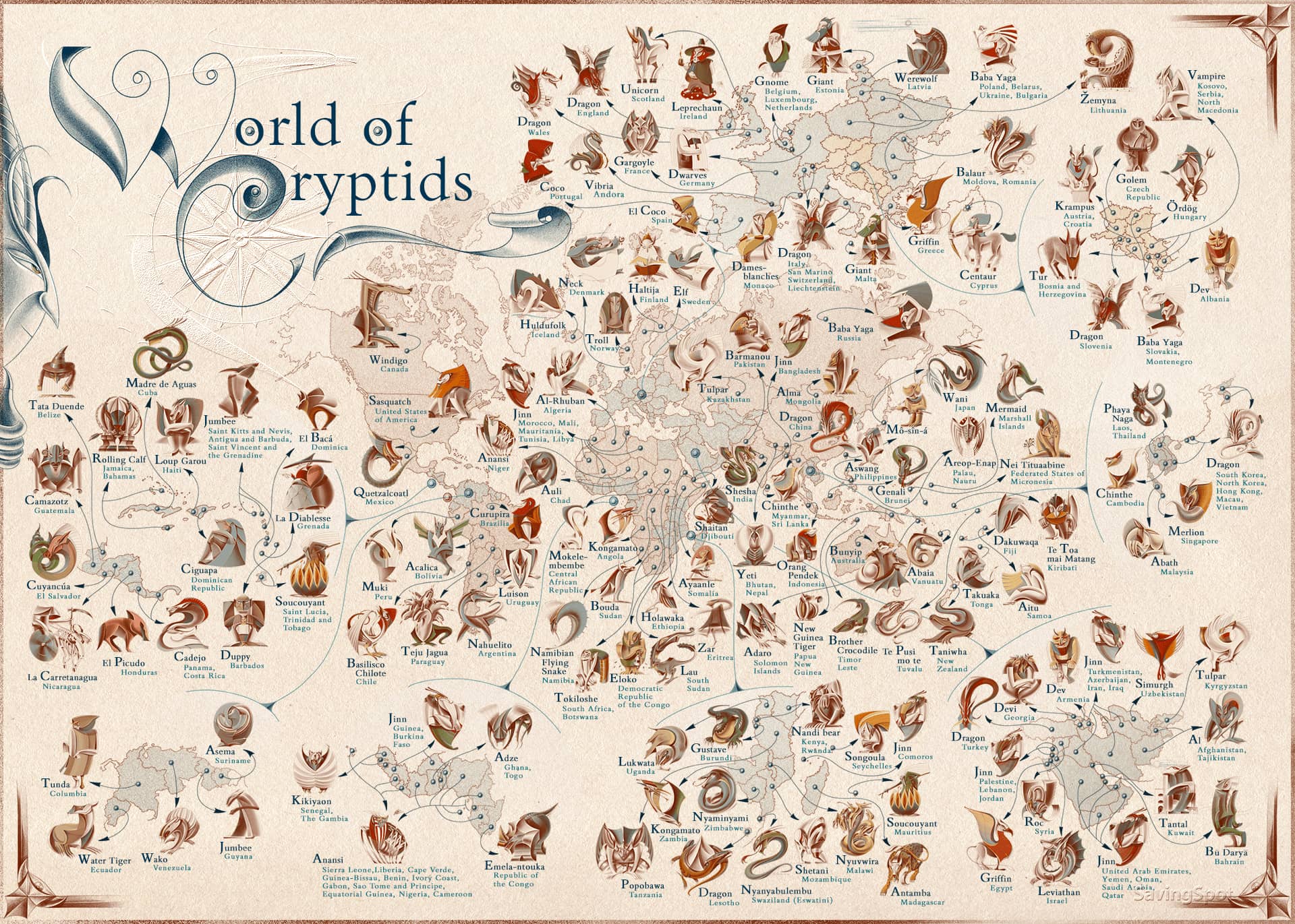 Every Country’s Most Famous Mythical Creature