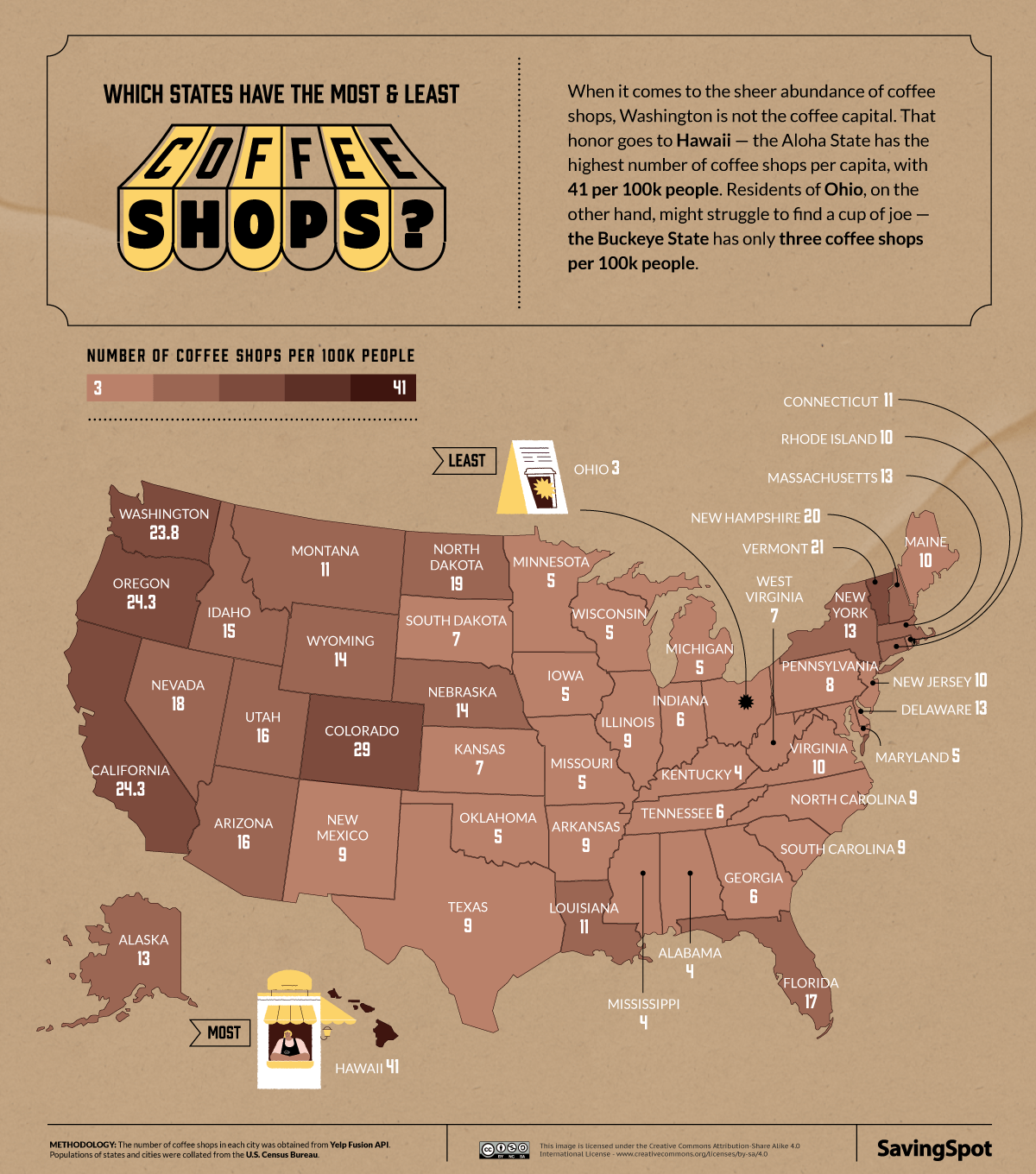 US Coffee Index Map States Availability